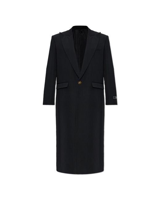 Balmain Black Wool Coat for men