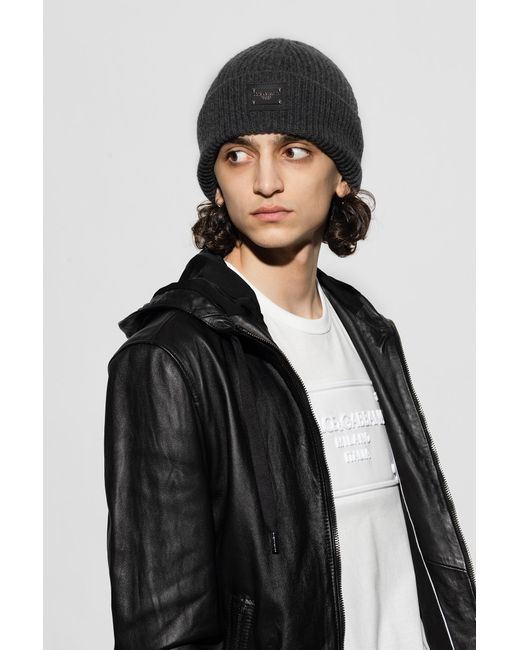 Dolce & Gabbana Black Wool Beanie for men