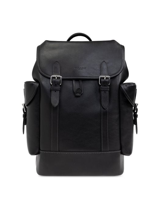 COACH Black Leather Backpack Hitch for men