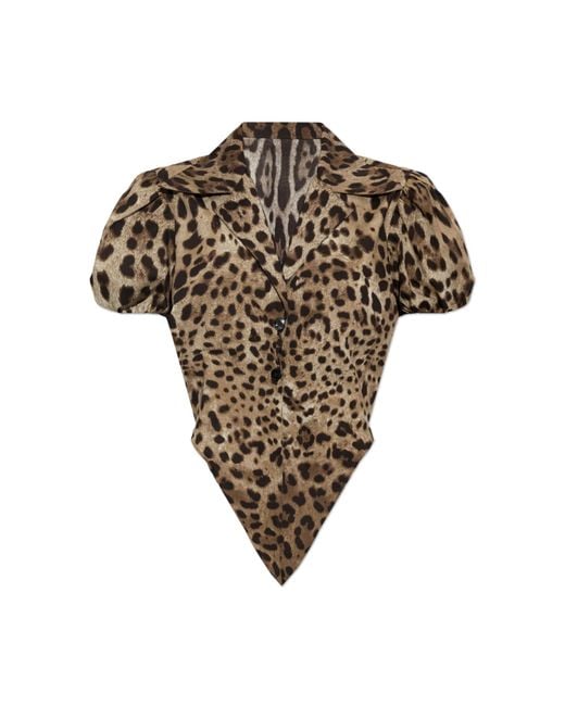 Dolce & Gabbana Brown Top With An Animal Motif
