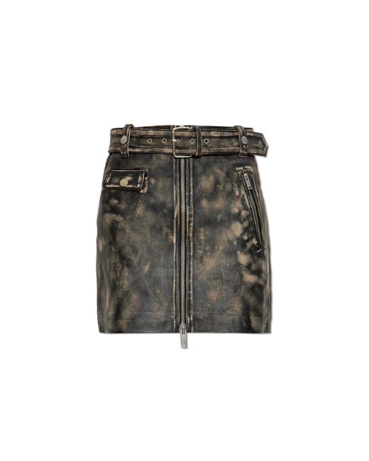 Gestuz Black Leather Skirt 'Gzrylee'