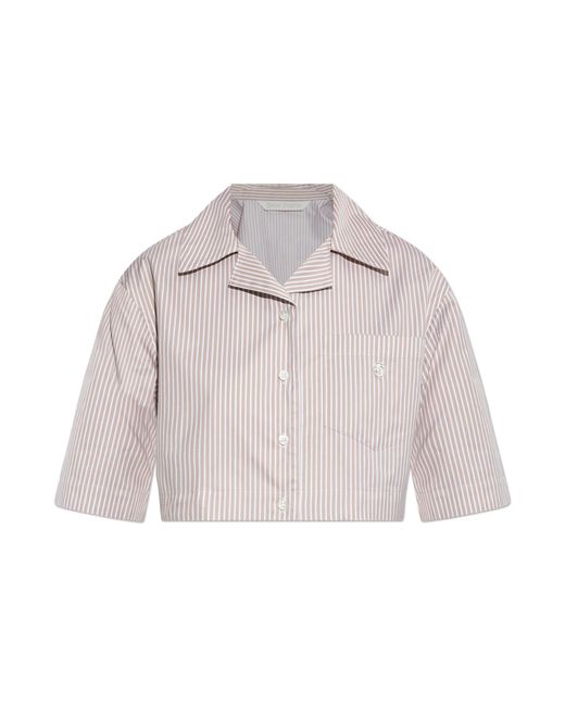 Palm Angels White Shirt With Striped Pattern