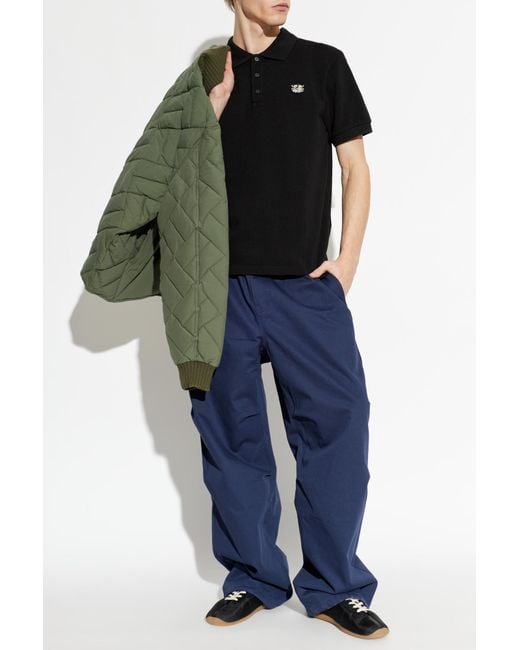 KENZO Black Polo With Patch for men
