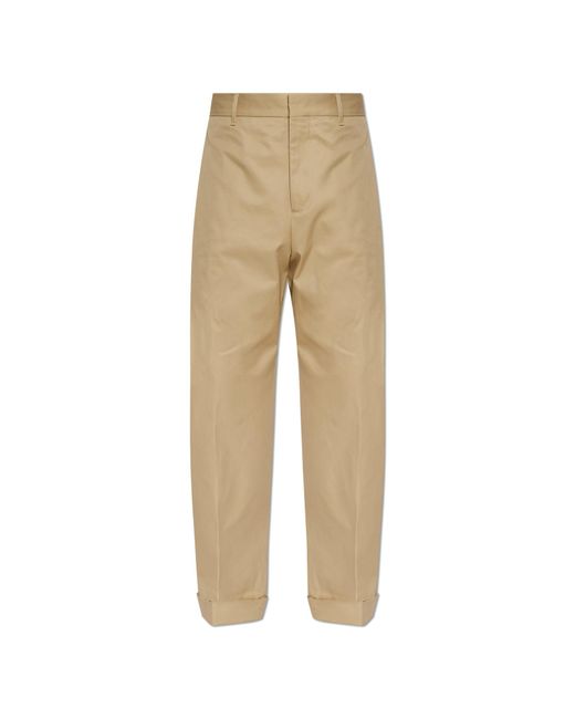 DSquared² Natural Pleated Trousers for men