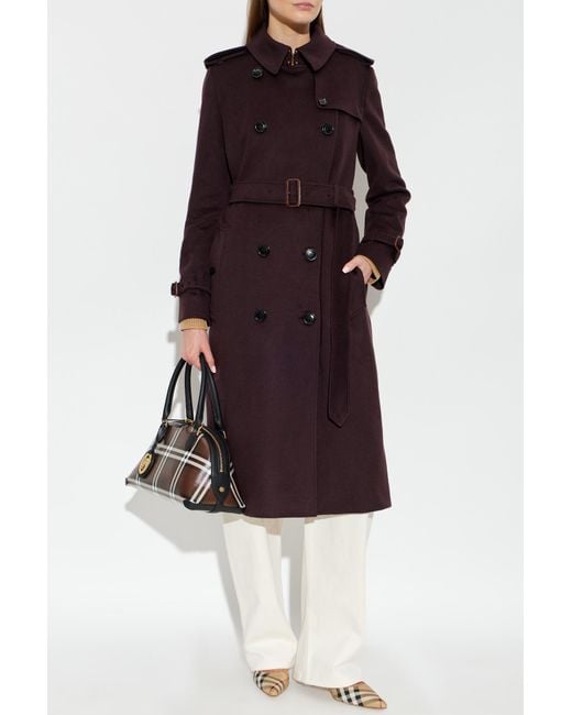 Burberry Purple Cashmere Coat 'Kensington'