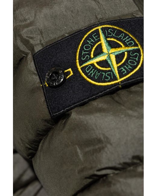 Stone Island Green Down Jacket Loom Woven Chambers Nylon Down-Tc for men