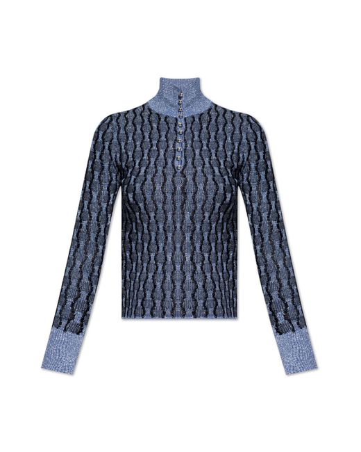 Lanvin Blue Sweater With Lurex Thread