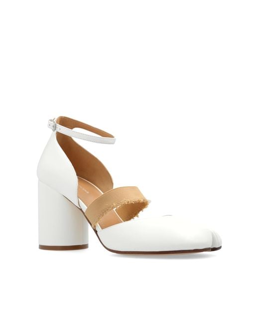 Maison Margiela White High Heels With 'tabi' Cutout,