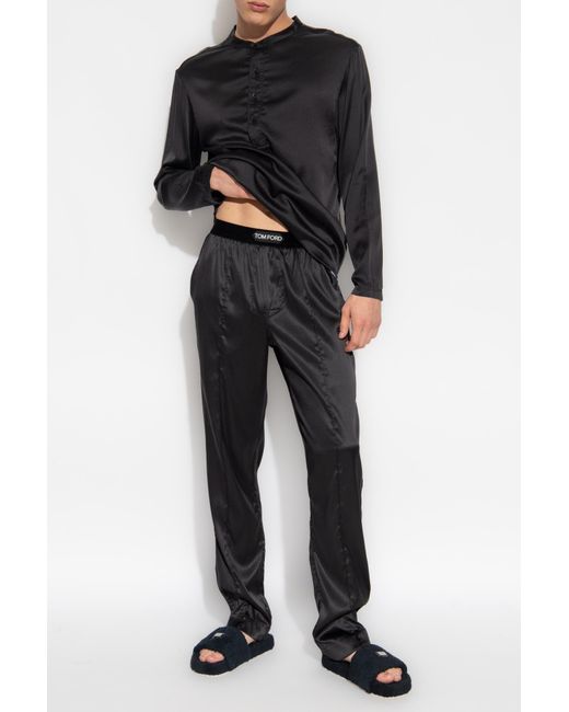 Tom Ford Black Silk Pyjama Top for men