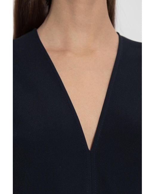 Victoria Beckham Blue V-Neck Dress