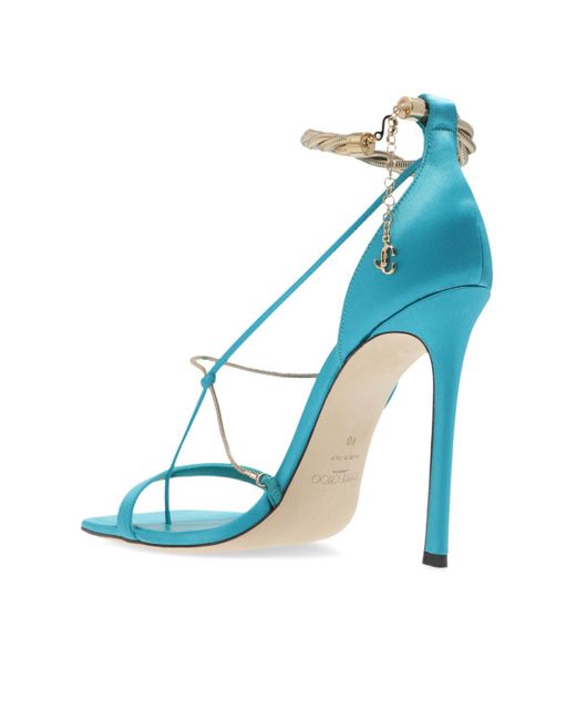 Jimmy Choo 'oriana' Heeled Sandals in Blue | Lyst