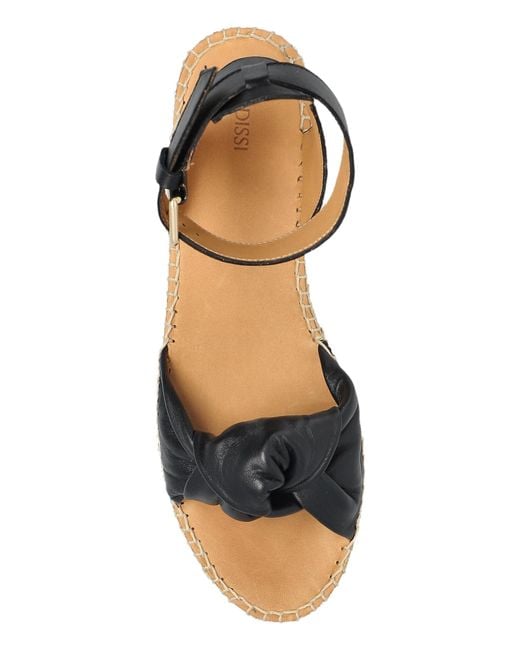 Odissi Black Leather Platform Sandals