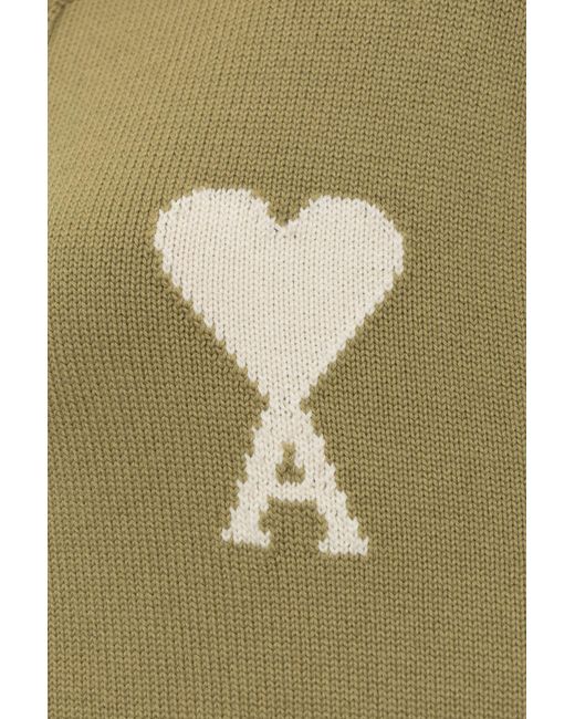 AMI Green Cardigan With Pockets