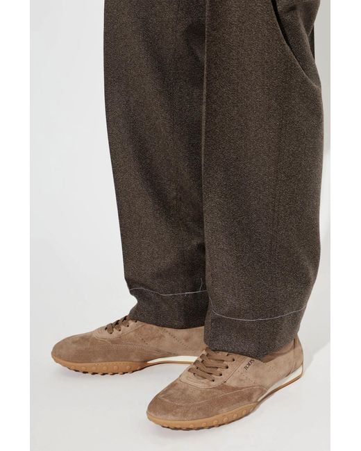 Tod's Brown Leather Sports Shoes for men