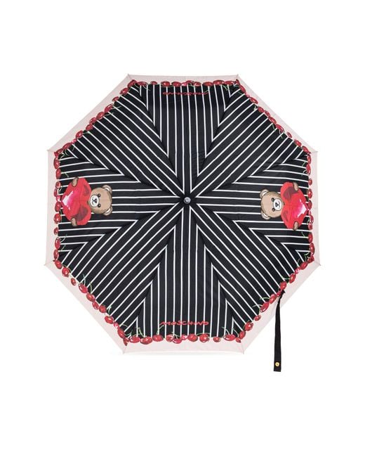 Moschino Black Folding Umbrella
