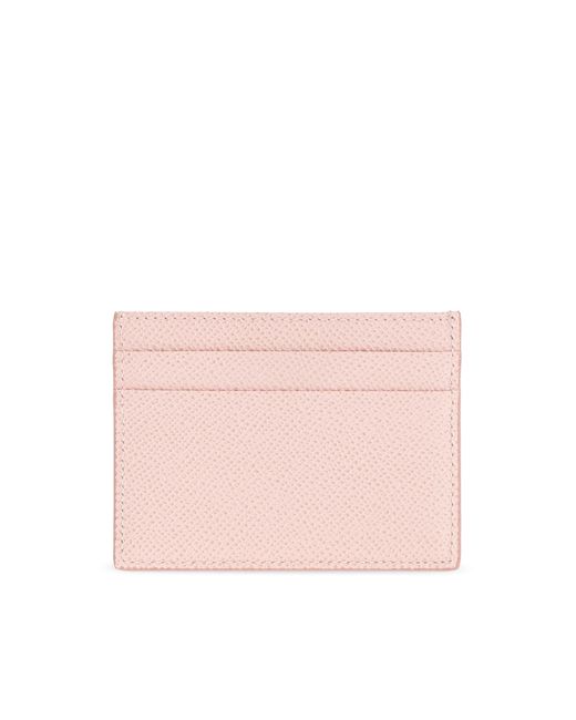 Dolce & Gabbana Pink Leather Card Holder