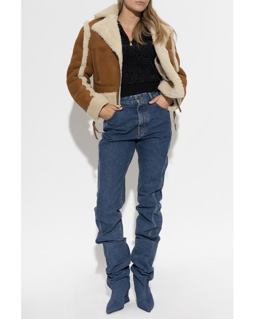 Balmain Natural Shearling Coat