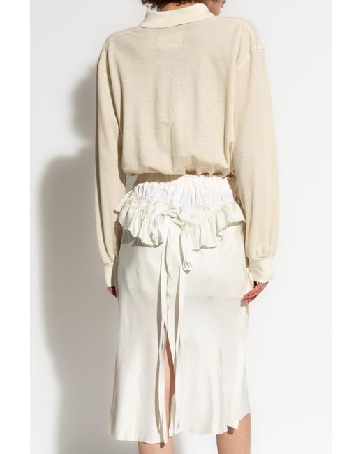 Maison Margiela White Dress Made Of Combined Materials