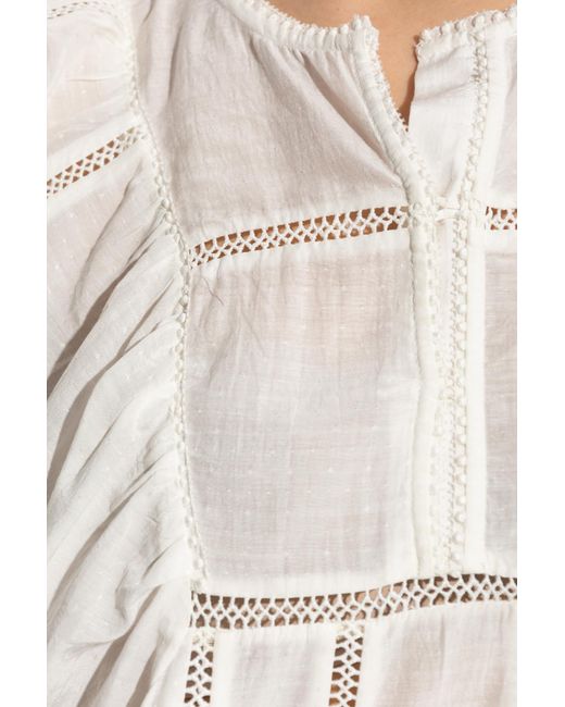 Munthe White Top With Puffy Sleeves 'Finetta'