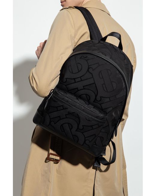 Burberry Black Backpack With Logo for men