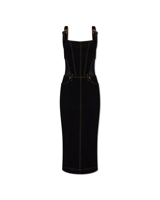 Versace Black Denim Slip Dress,