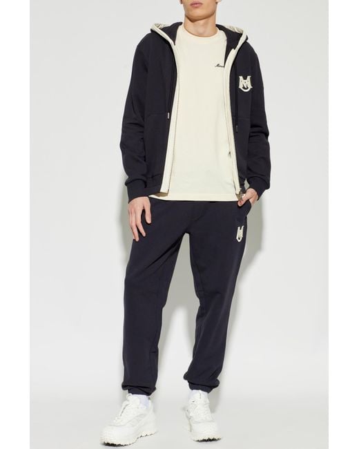 Moncler Blue Sweatpants With Logo for men