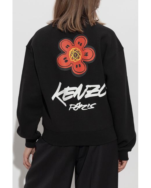 KENZO Black Sweatshirt With Printed Logo