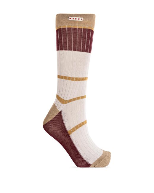 Marni Pink Socks With Stripe Pattern