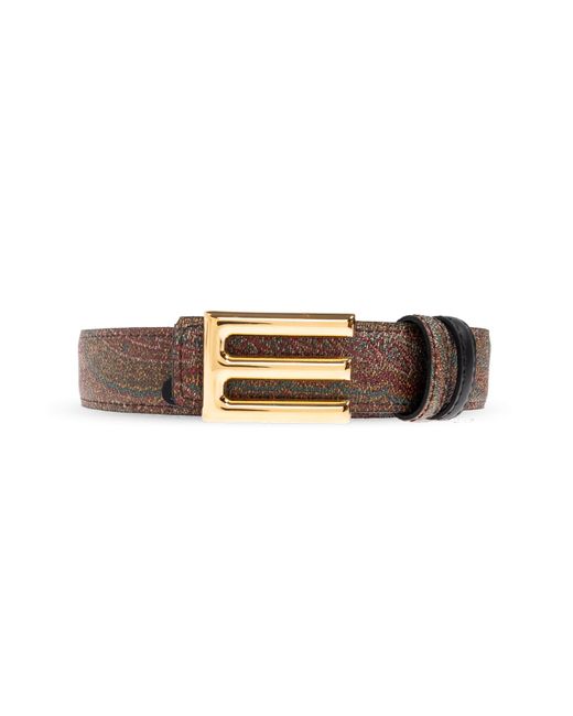 Etro Blue Patterned Belt