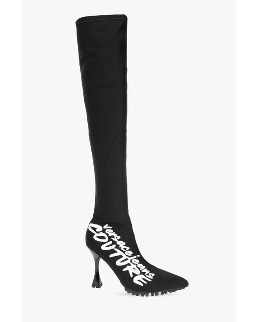 Versace Jeans Black Boots With Logo