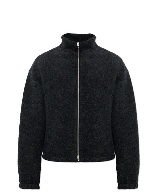Jil Sander Black Wool Jacket With Stand-Up Collar for men