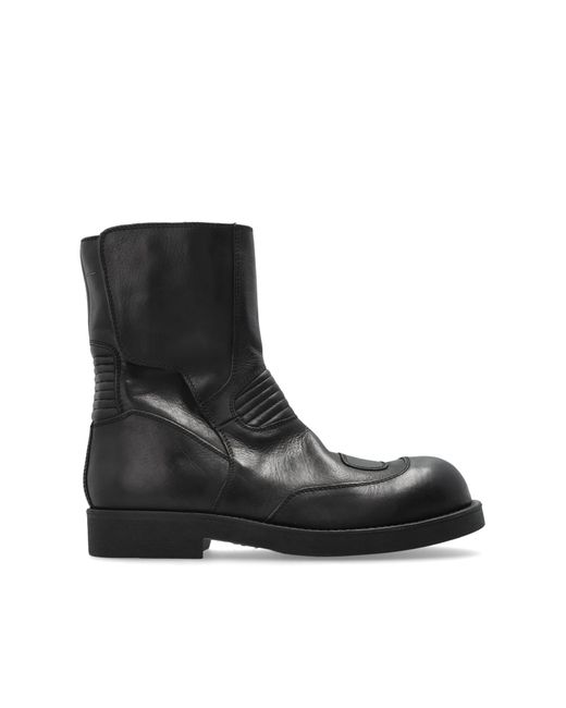 MM6 by Maison Margiela Leather Ankle Boots in Black for Men | Lyst