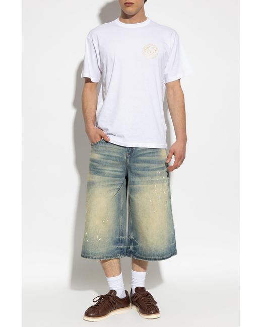 Versace Jeans Couture White T-Shirt With Printed Logo for men