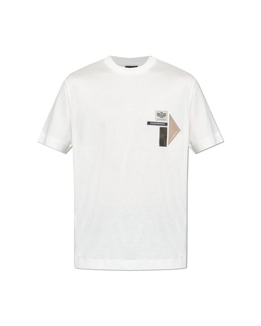 Emporio Armani White T-Shirt With Logo for men