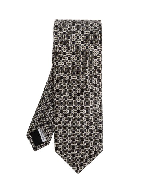 Ferragamo White Silk Tie for men