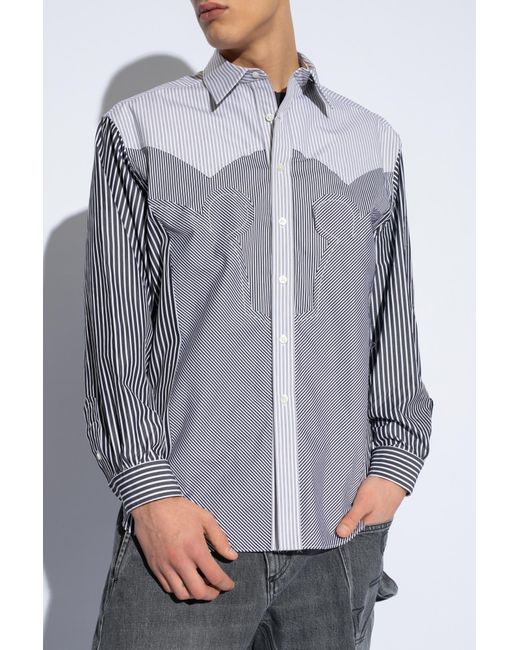 Maison Margiela Gray Striped Shirt, for men