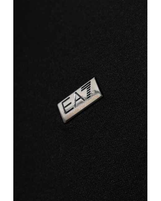 EA7 Black Polo With Logo Application for men
