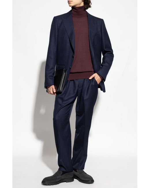 Dolce & Gabbana Purple Cashmere Turtleneck for men