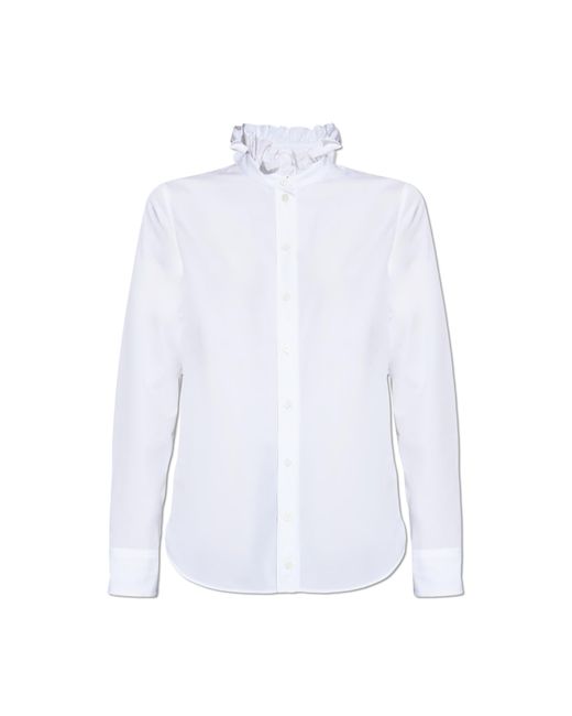 Alexander McQueen White Shirt With A Stand-Up Collar