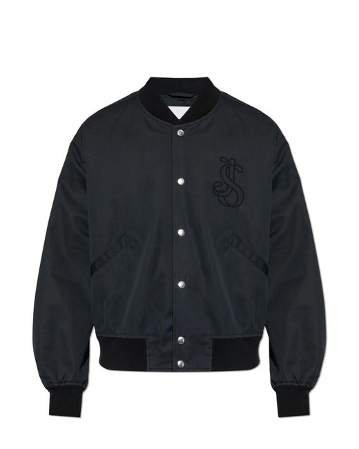 Jil Sander Blue 'Bomber' Jacket With Logo for men
