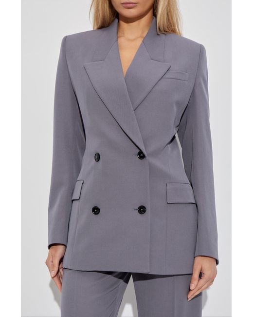 Alaïa Gray Double-Breasted Blazer
