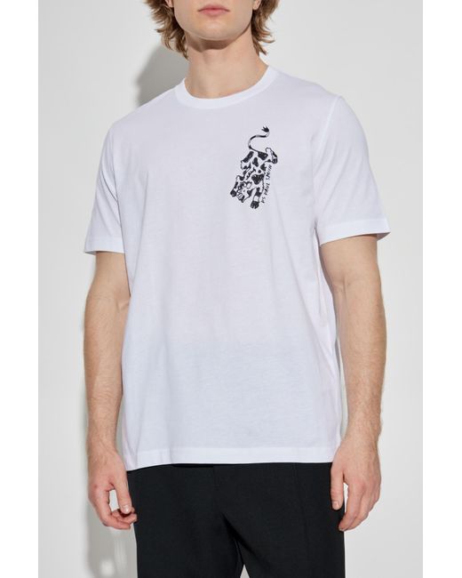 Paul Smith White T-Shirt With Print for men