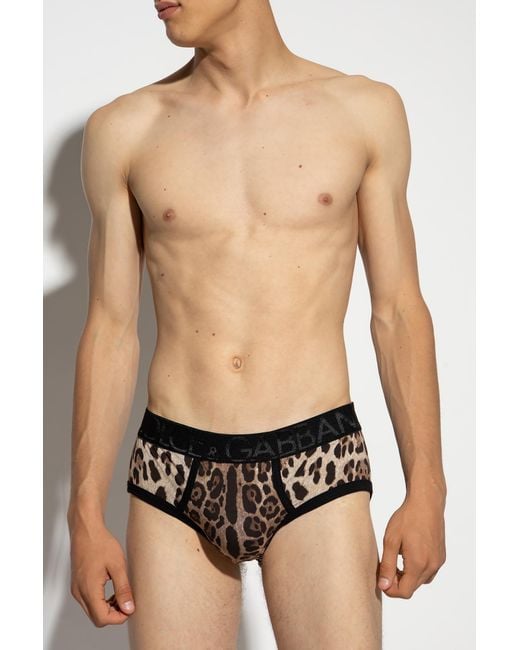 Dolce & Gabbana Black Animal Print Brief for men