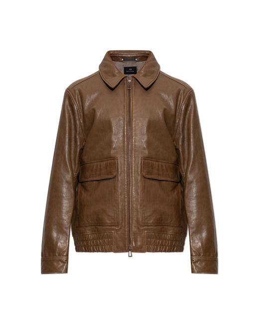 Paul Smith Blue Leather Jacket for men