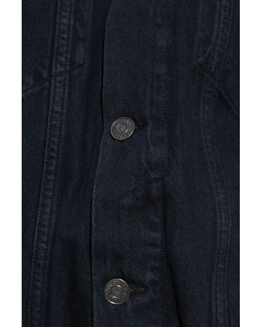 Agolde Blue Denim Jacket With Peplum