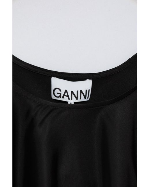 Ganni Black Long-sleeved Dress,