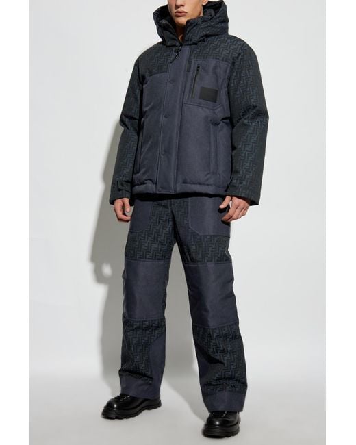 Fendi Blue Ski Trousers With Monogram for men