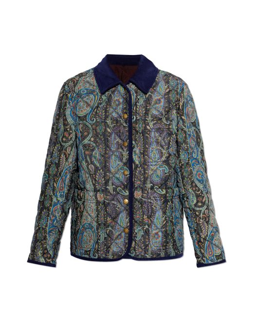 Etro Blue Insulated Jacket With Pockets