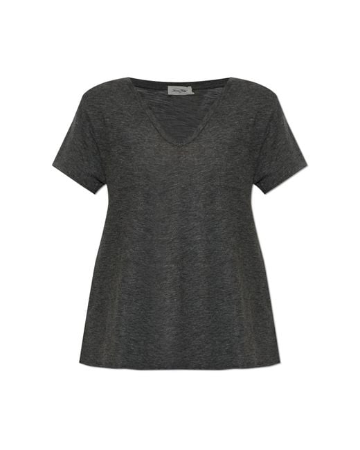 American Vintage Black V-Neck T-Shirt