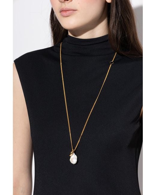 Jil Sander Metallic Brass Necklace
